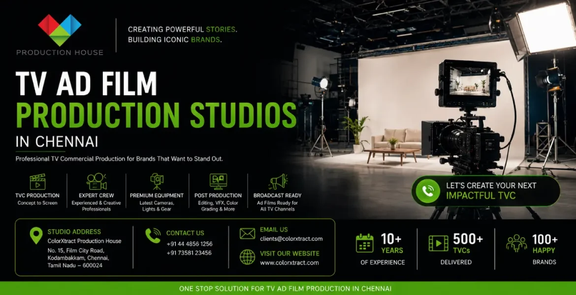 TV Ad Film Production Studios in Chennai: Contact Details, Addresses & Phone Numbers